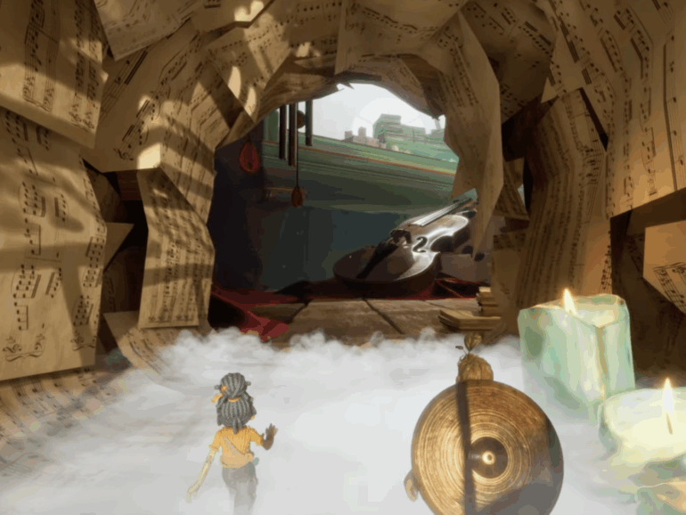 Dans It Takes Two, les deux personnages doivent travailler main dans la main dans un univers musical. © Capture d’écran du jeu